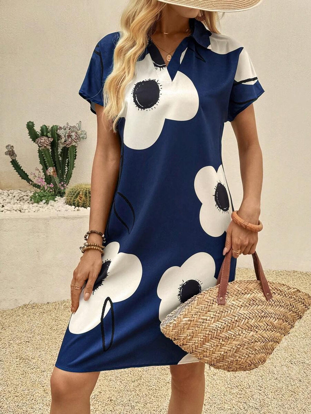 MyWestern Whimsical Blooms: Knee-Length Floral Dress