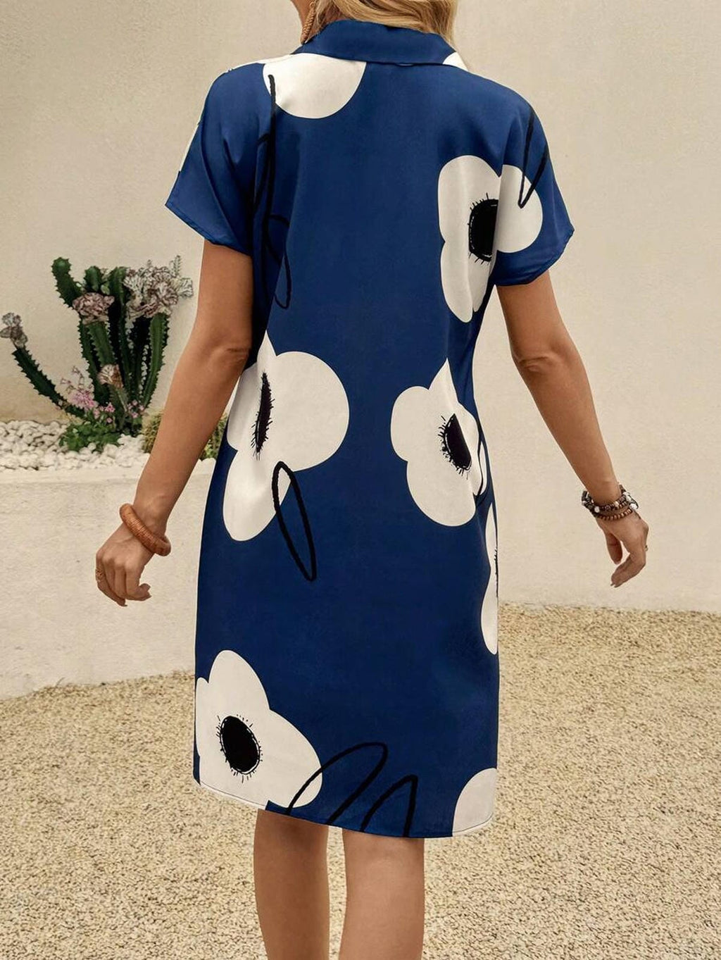 MyWestern Whimsical Blooms: Knee-Length Floral Dress