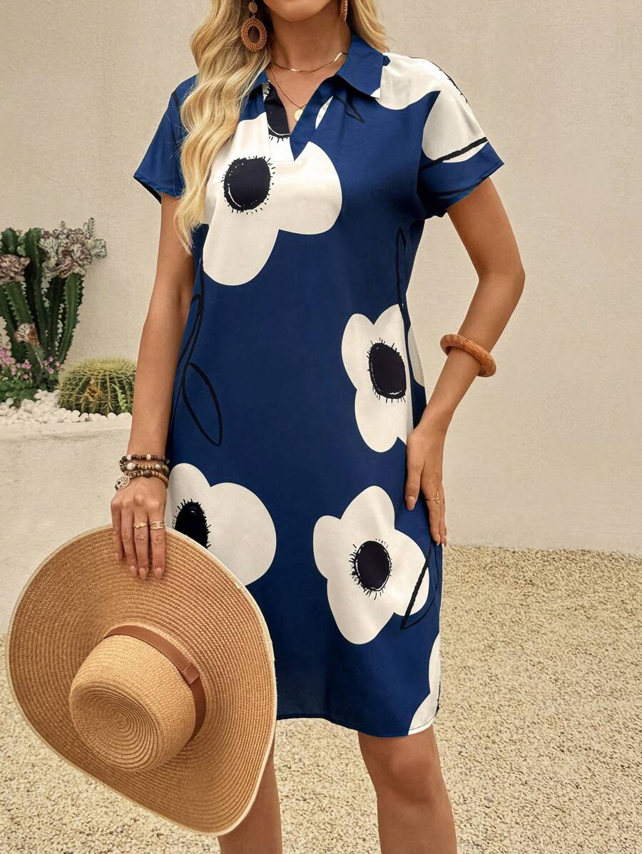 MyWestern Whimsical Blooms: Knee-Length Floral Dress