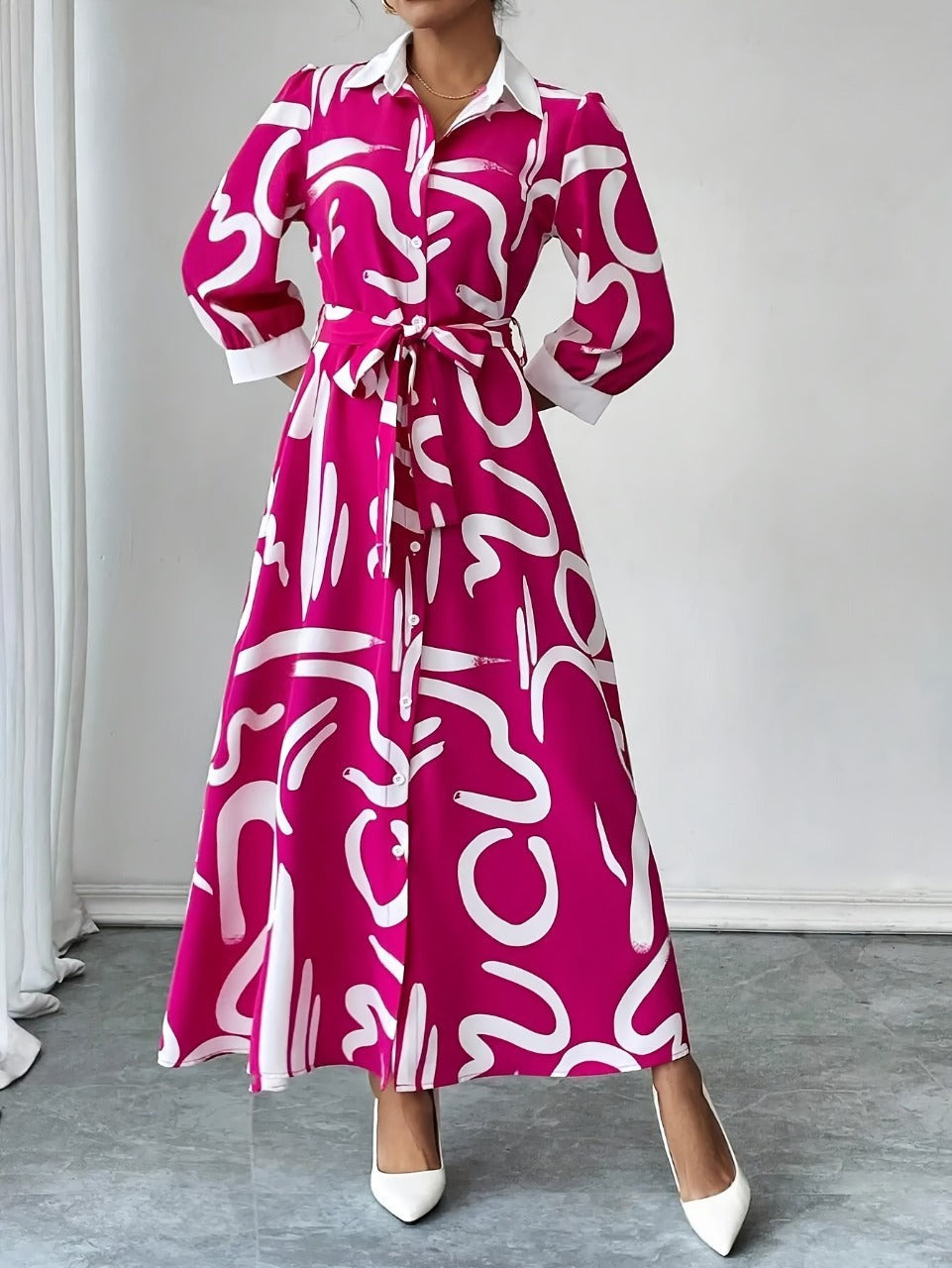 MyWestern Pink Pop Art Shirt Dress
