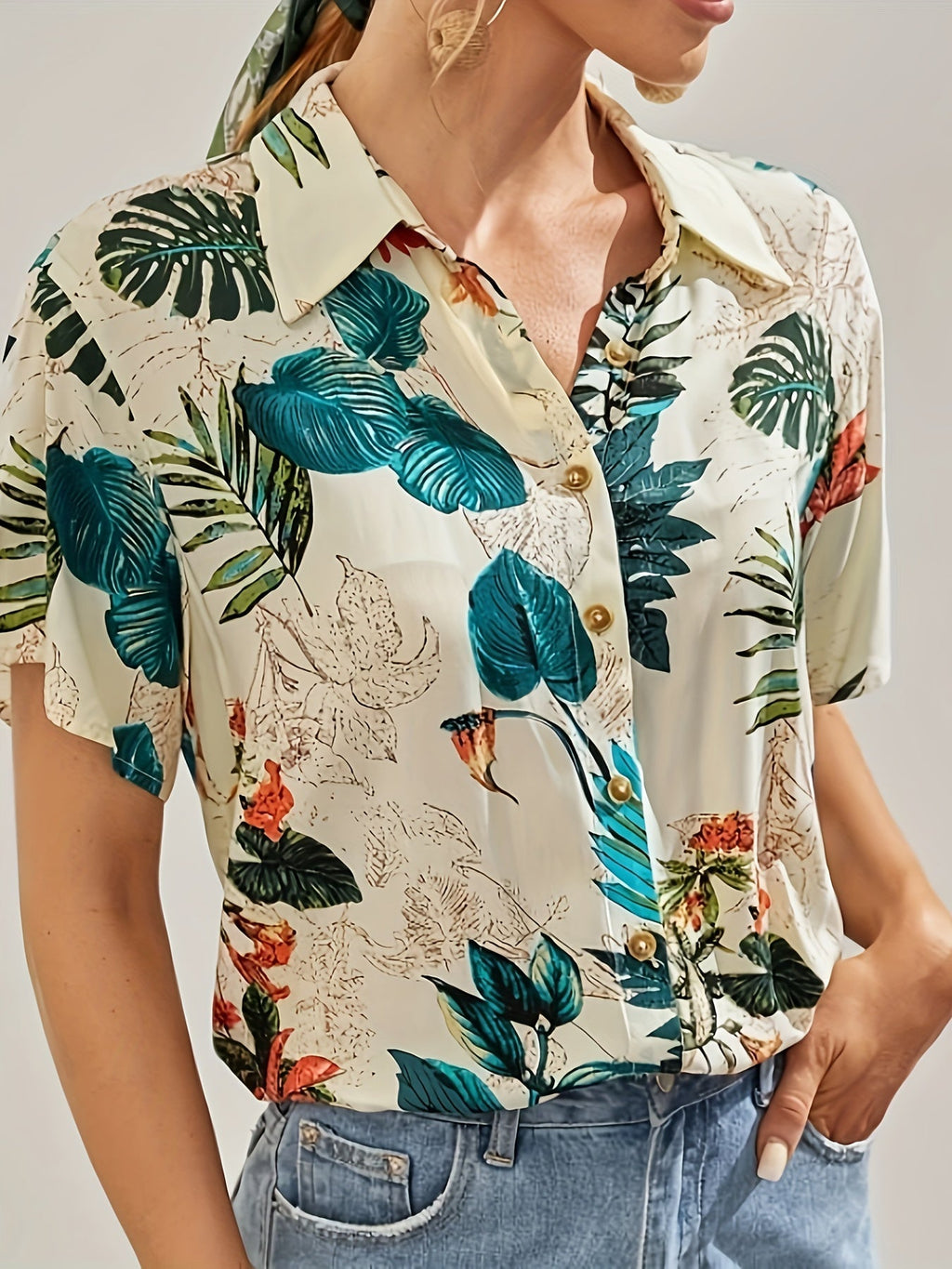 MyWestern Tropical Print Shirt