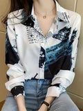 MyWestern Women's Monochrome Vintage Print Shirt