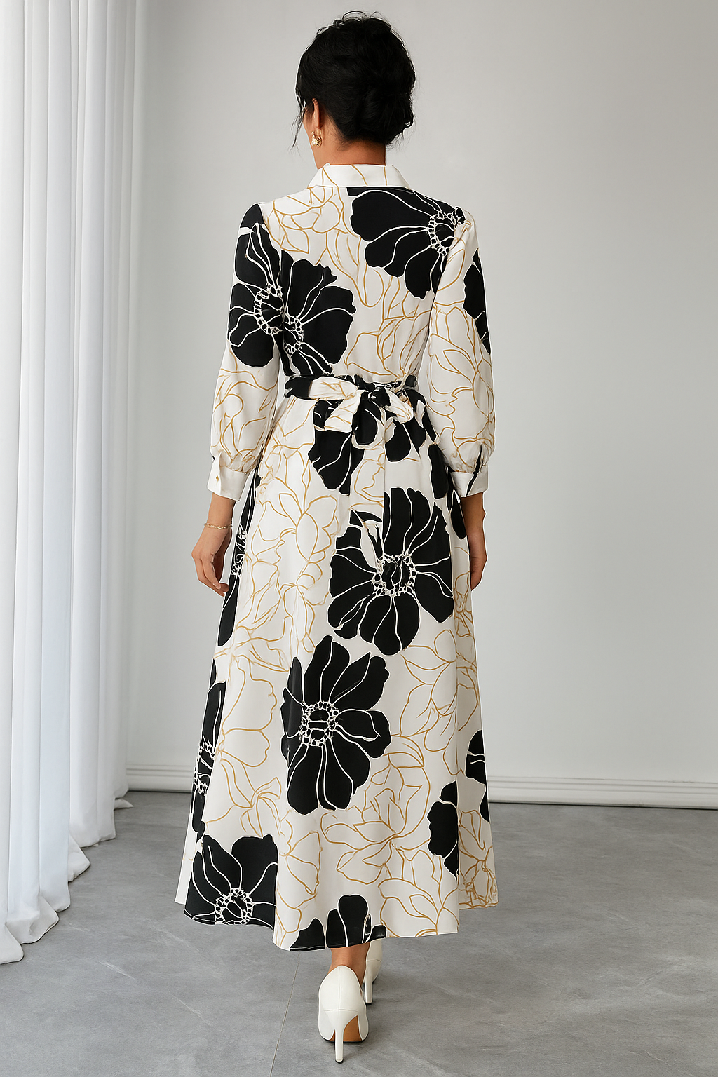MyWestern monochrome floral dress