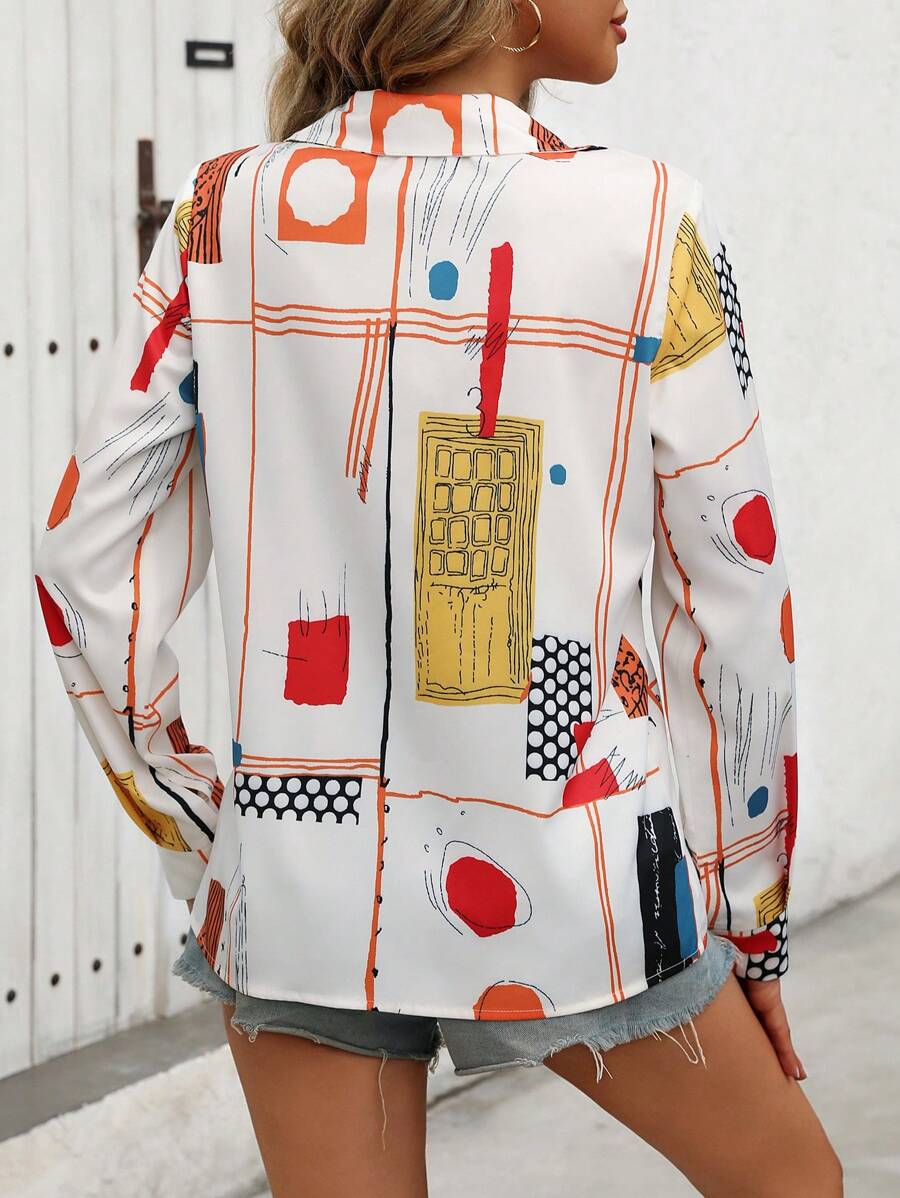 Stylish Abstract Print Rayon Shirt for Women