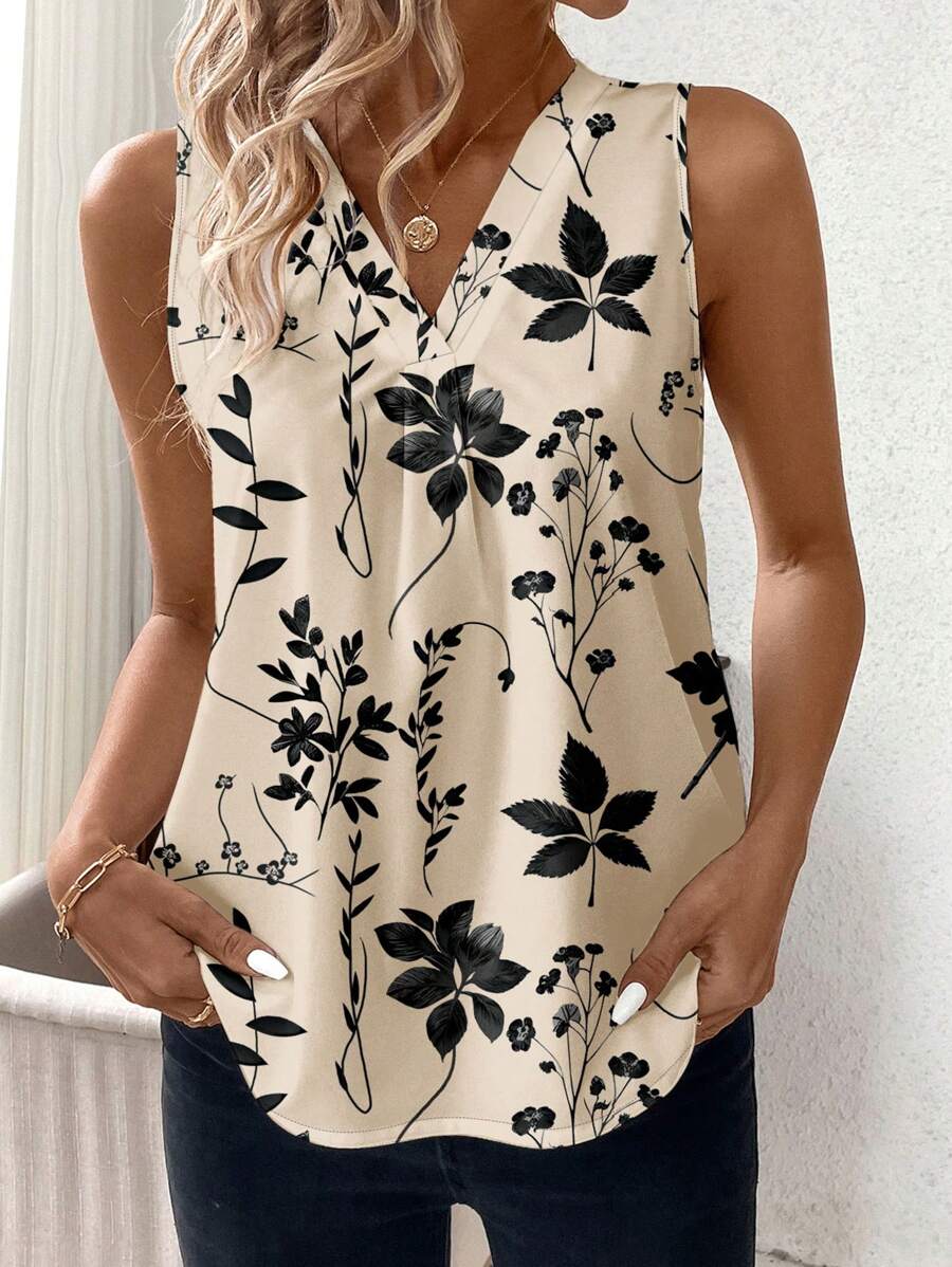 MyWesternPrint Rolled-Up Short Sleeves Round Neckline Relaxed Fit Top For Women & Girls