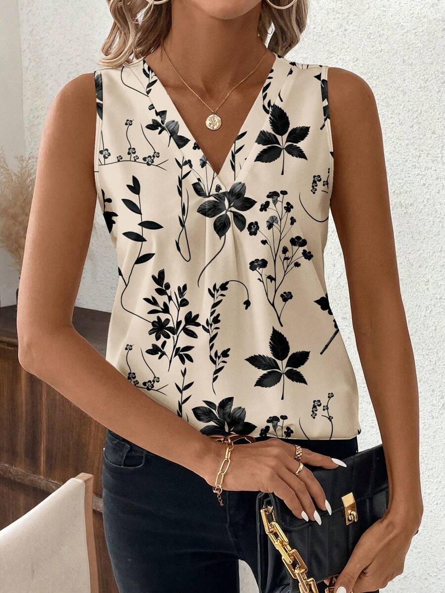 MyWesternPrint Rolled-Up Short Sleeves Round Neckline Relaxed Fit Top For Women & Girls